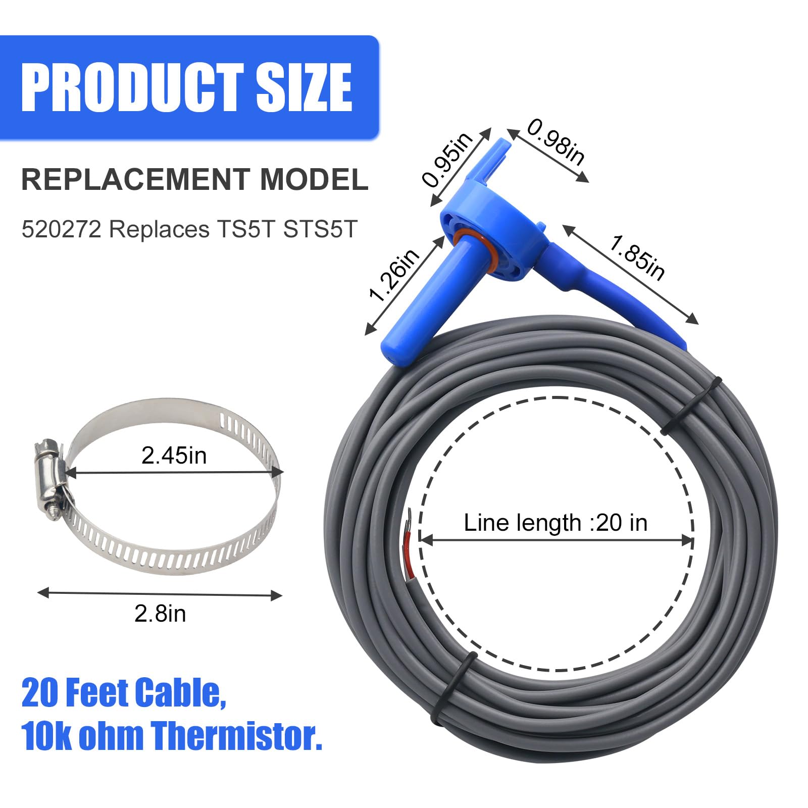 SZHY-LINK 520272 includes two pipe clamps for secure installation