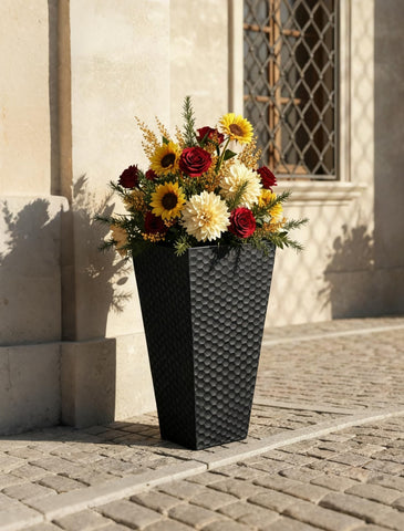 Sziqiqi Tall Planter inner pot with easy-grip handles for effortless repotting.