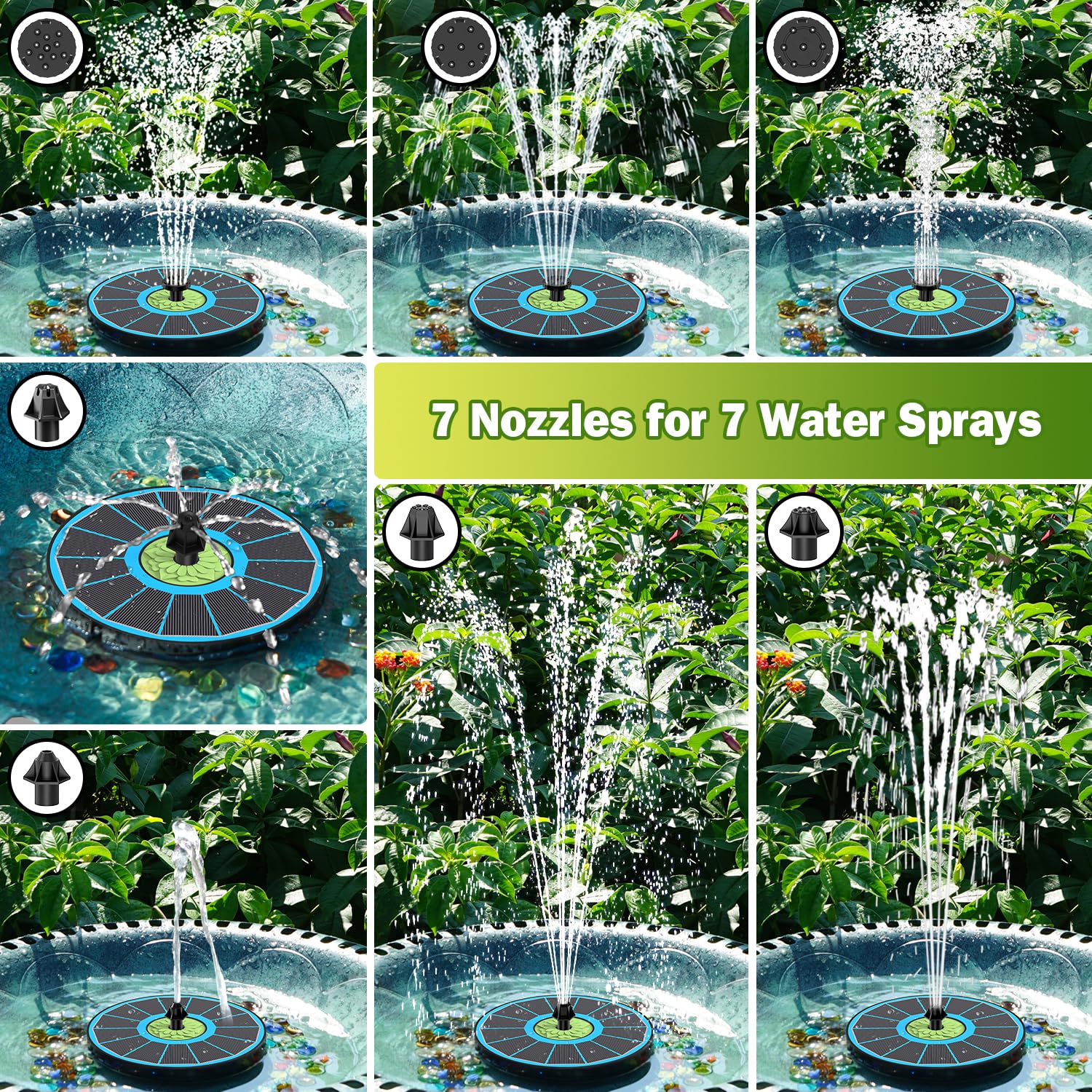 SZMP anti-drift design keeps the fountain centered for mess-free patios.