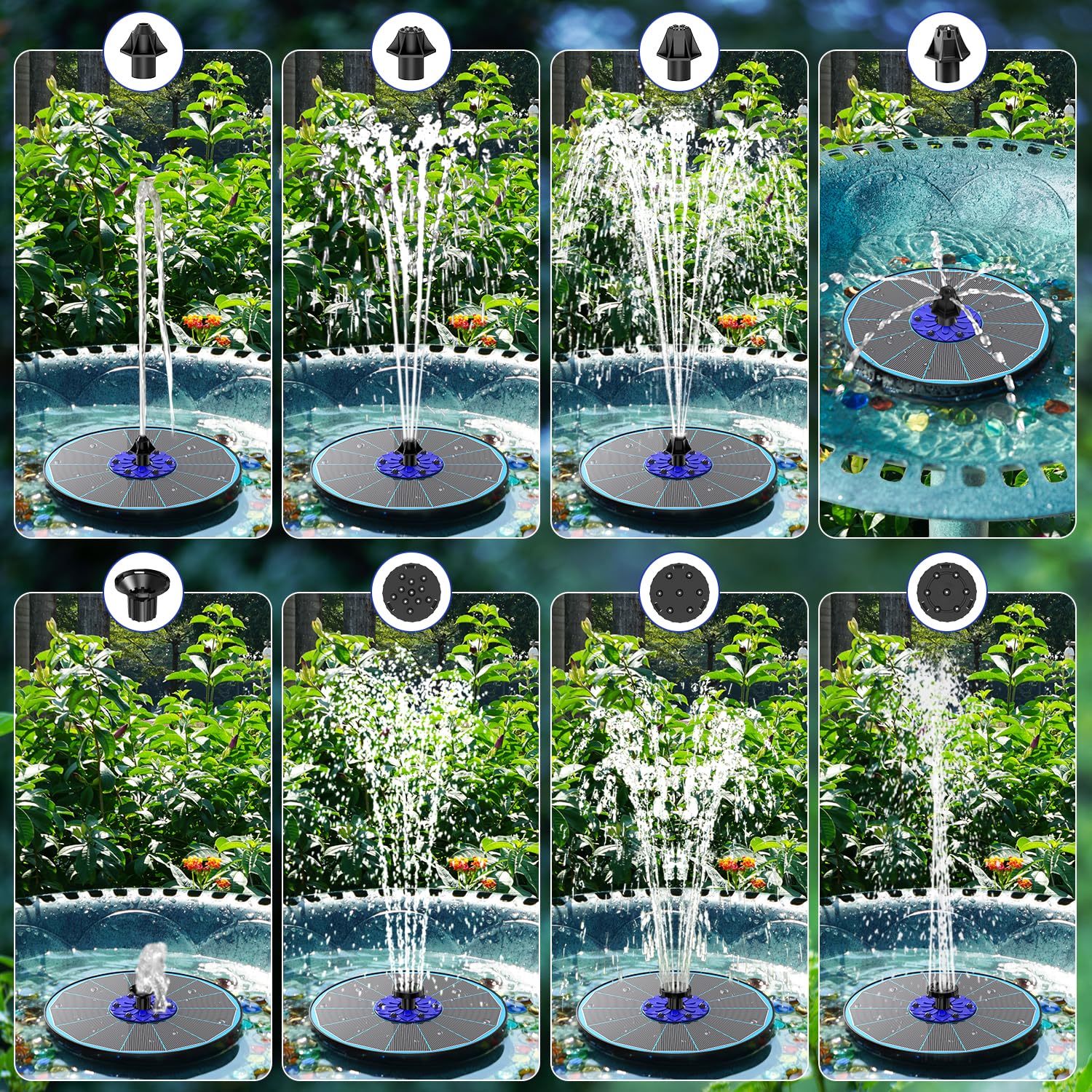 SZMP anti-drift and run-dry protection keeps fountain steady outdoors.