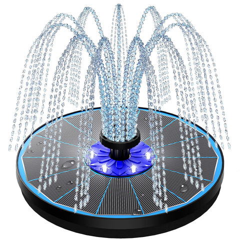 SZMP easy-install solar fountain blue starts spraying in about 3 seconds.