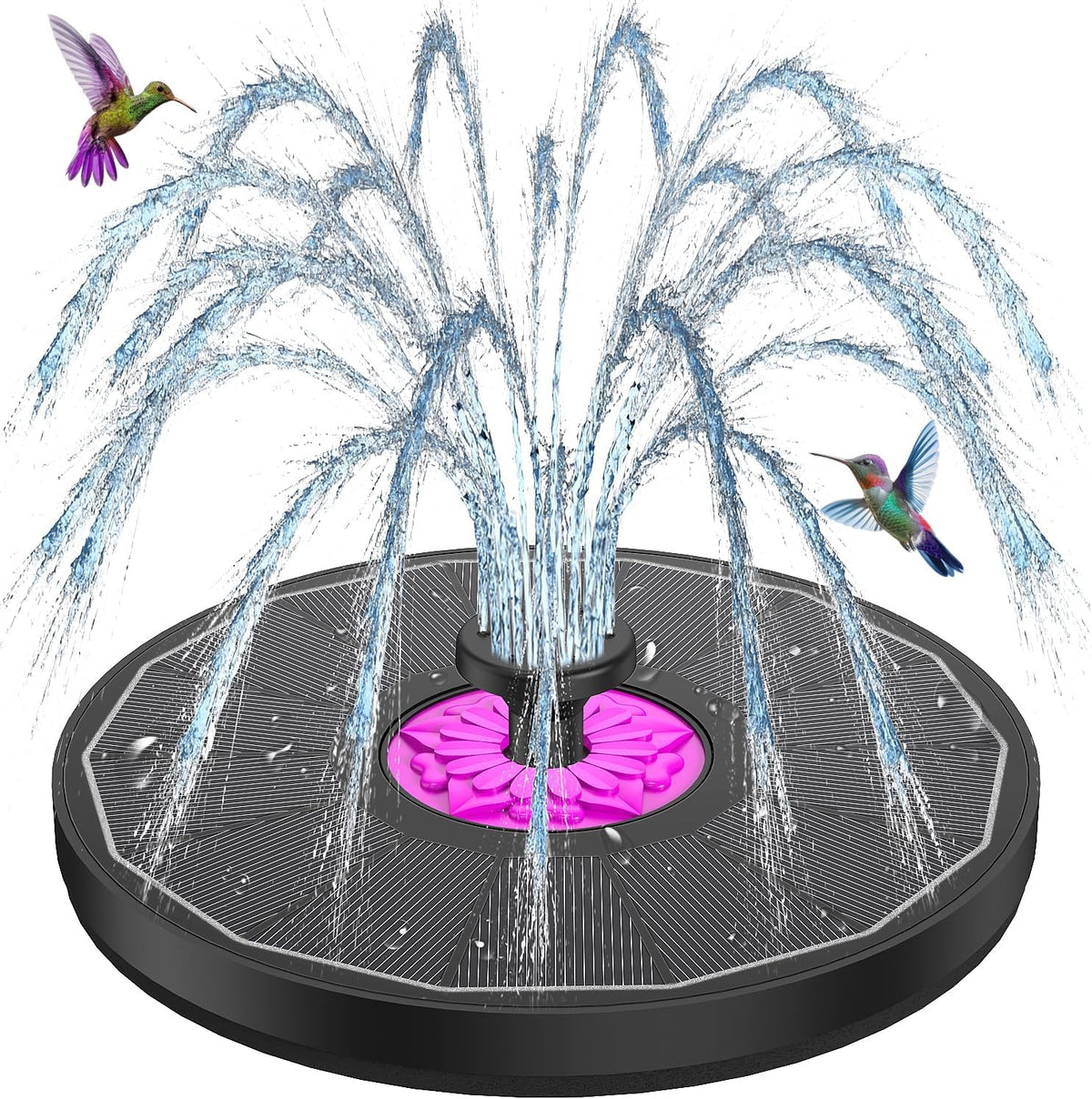 SZMP powerful 3.5W anti-drift solar fountain in action for a bird bath