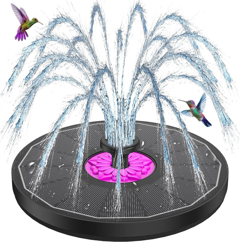SZMP powerful 3.5W anti-drift solar fountain in action for a bird bath