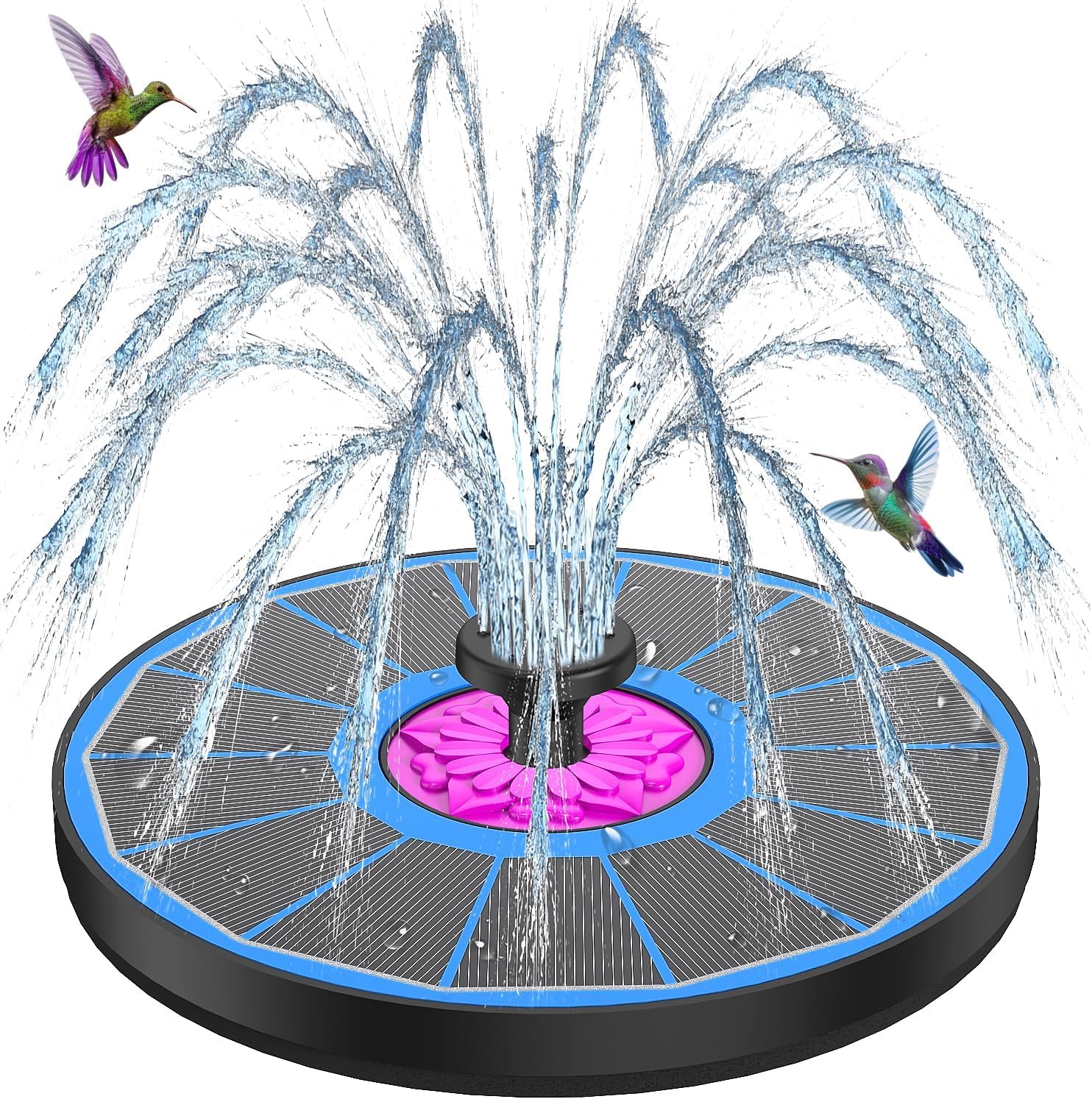 SZMP powerful 3.5W anti-drift solar fountain blue water spray attracts birds