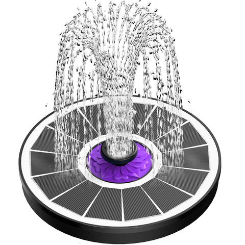 SZMP Solar Fountain with 100% glass panel for brighter, steadier spray in sunlight.