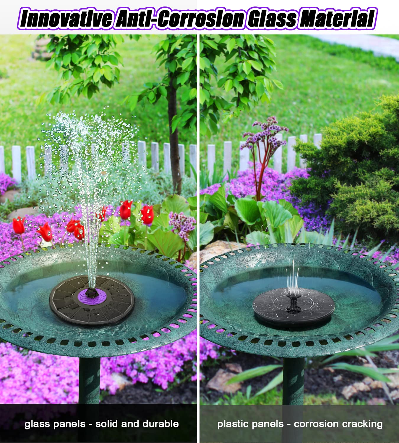 SZMP fountain includes four fixers to reduce drifting and stabilize water display.