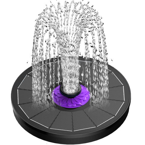 SZMP solar fountain with glass panel in bird bath for stronger water spray under sun.
