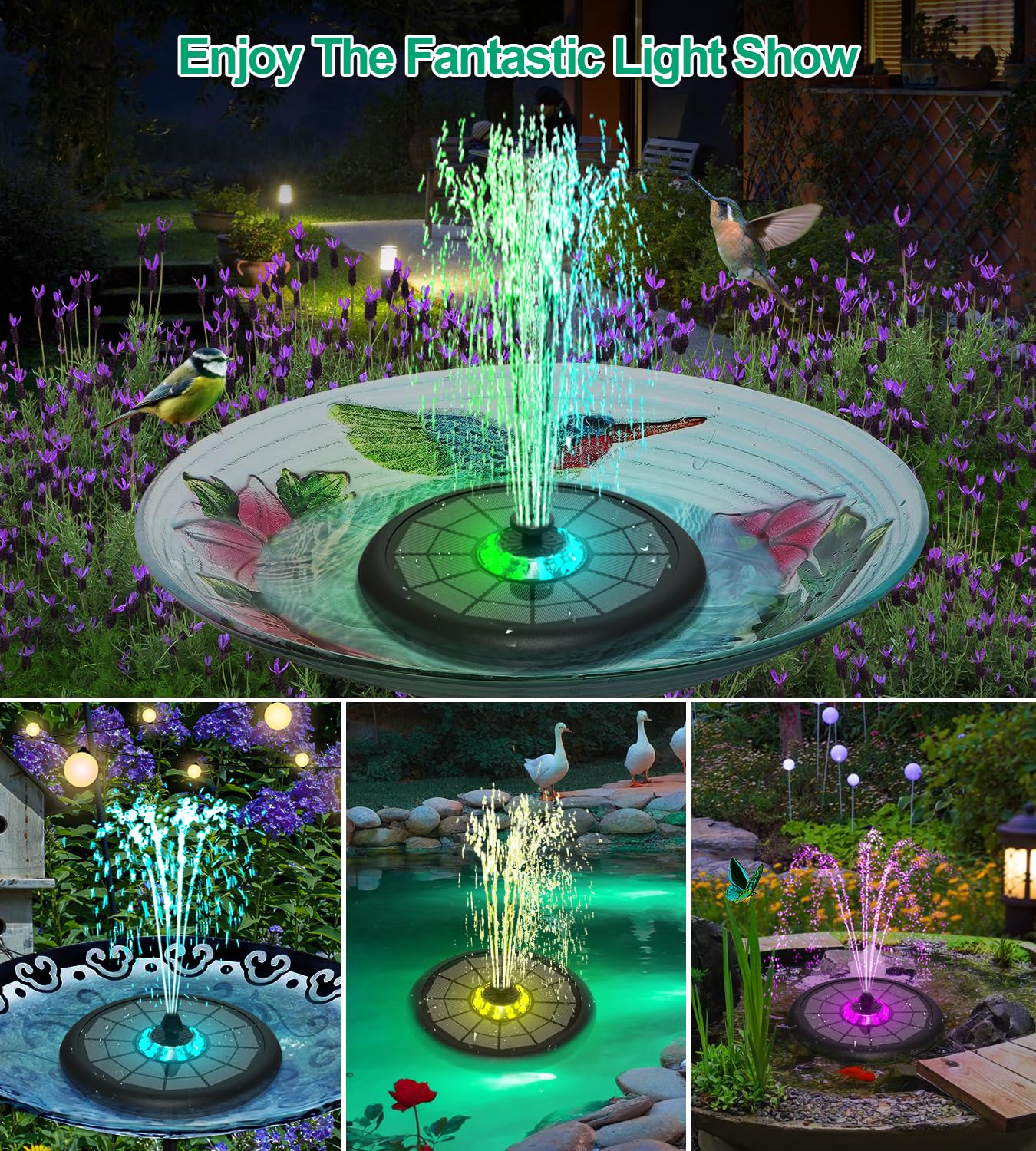 SZMP 5W solar pump powers steady fountain action