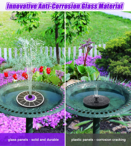 SZMP Solar Fountain offers 7-nozzle customization for diverse spray styles.