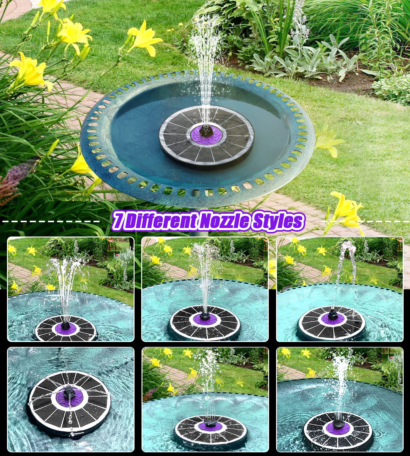 SZMP Solar Fountain anti-drift fixers reduce movement for stable operation.