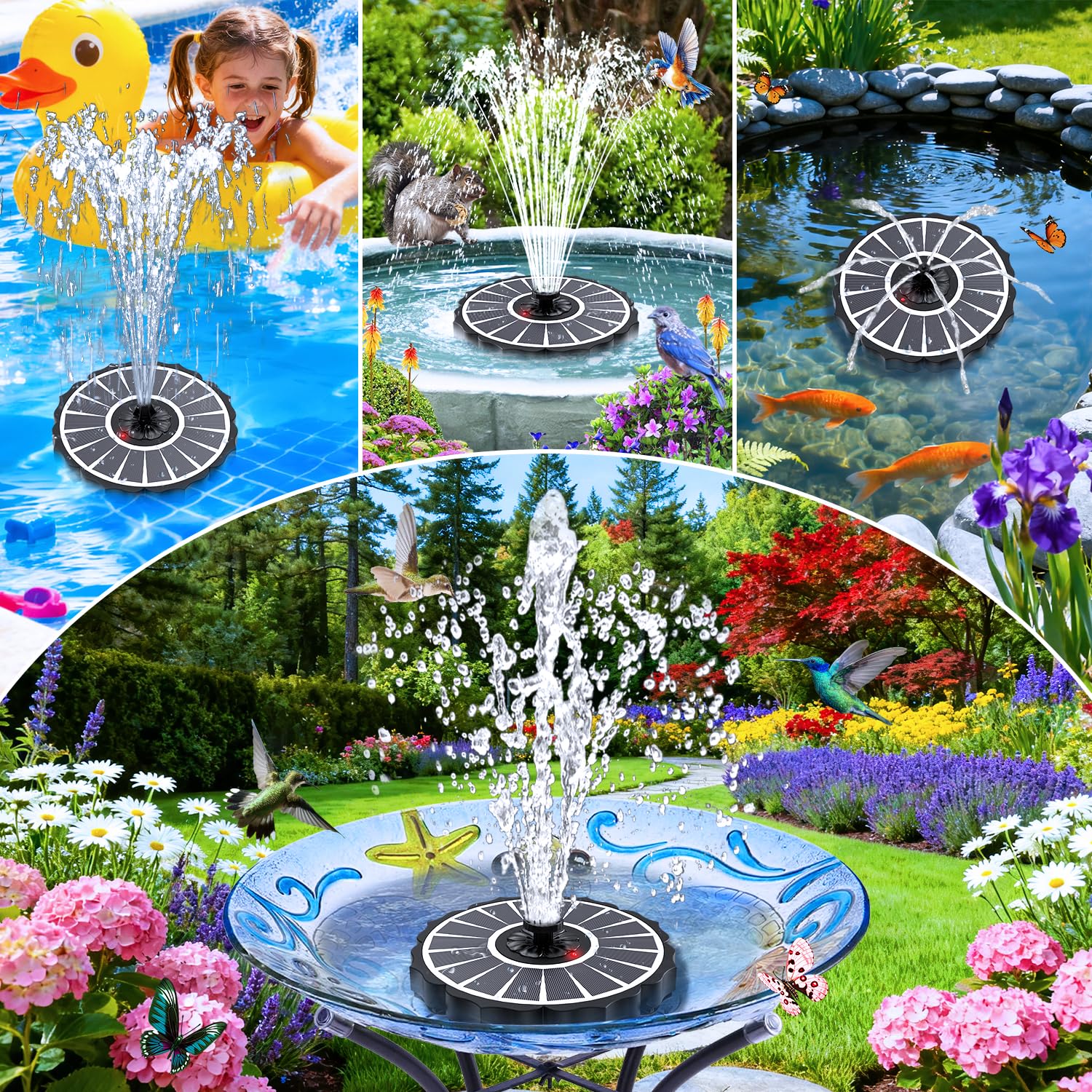 SZMP bird bath setup demonstrates a elegant outdoor water feature with built-in filtration.