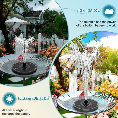 SZMP Solar Fountain birdbath assembly showing easy setup for quick use