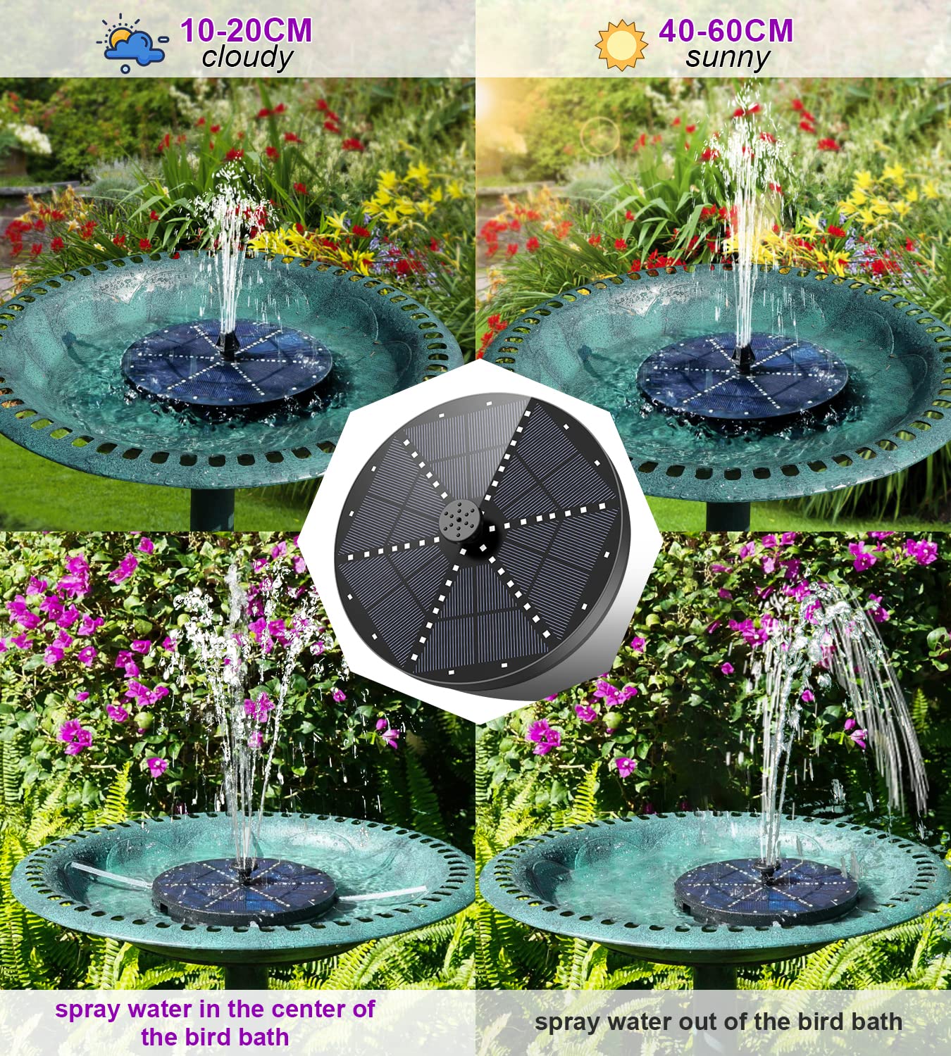 SZMP color-cycle night display adds ambient glow to the garden.