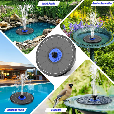 SZMP solar fountain easy start in direct sun over water
