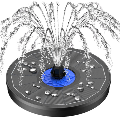 SZMP solar fountain garden bird bath in sunlit yard attracts birds