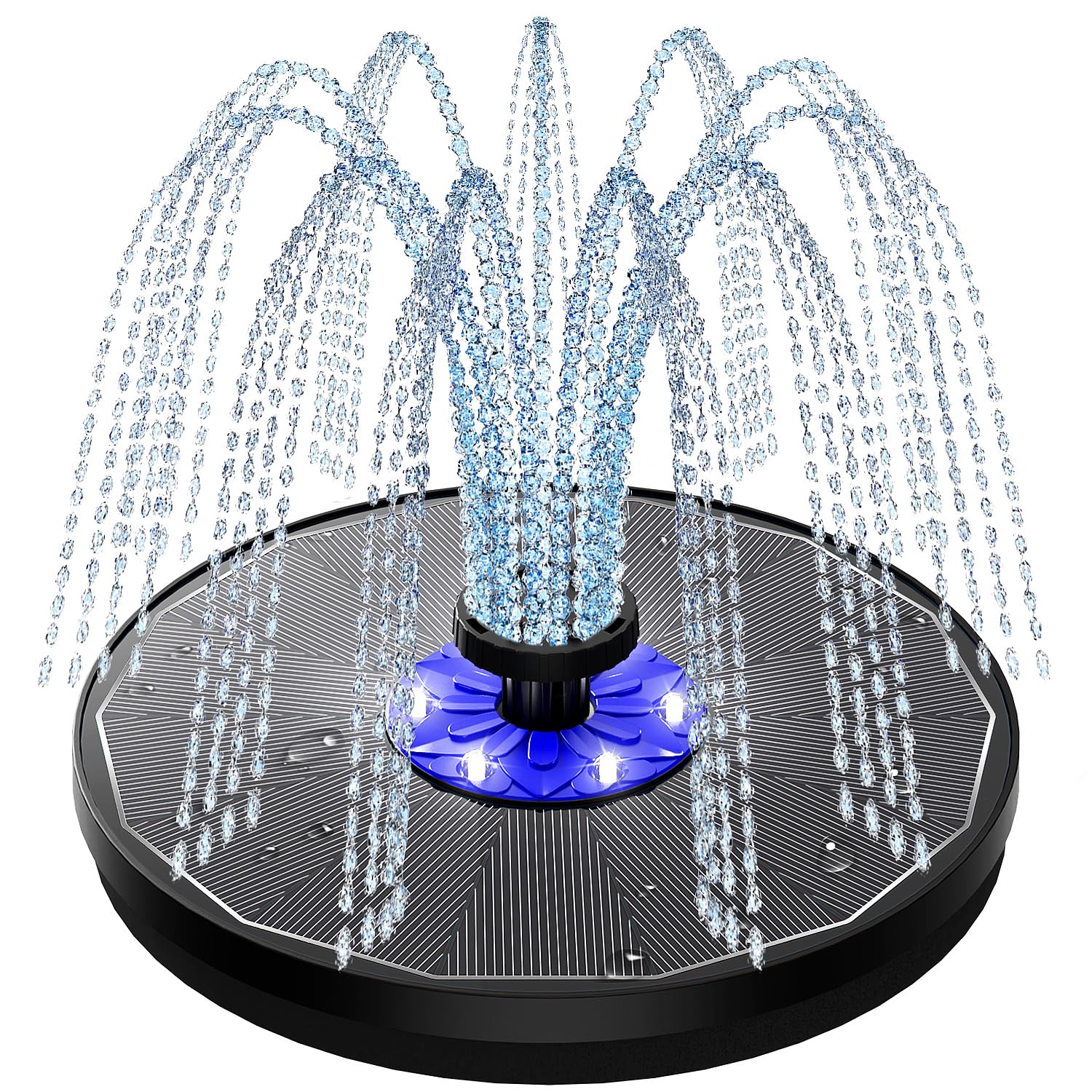 SZMP garden pond display with dynamic spray attracting birds