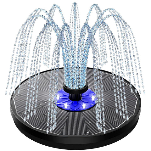SZMP garden pond display with dynamic spray attracting birds