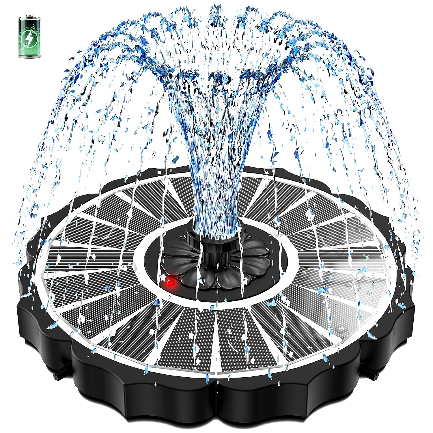 SZMP solar fountain with glass panel captures sunlight for steady operation and aesthetics.