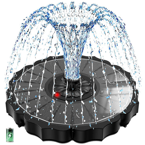 SZMP solar fountain with an 8-inch glass panel for brighter, more reliable water flow.