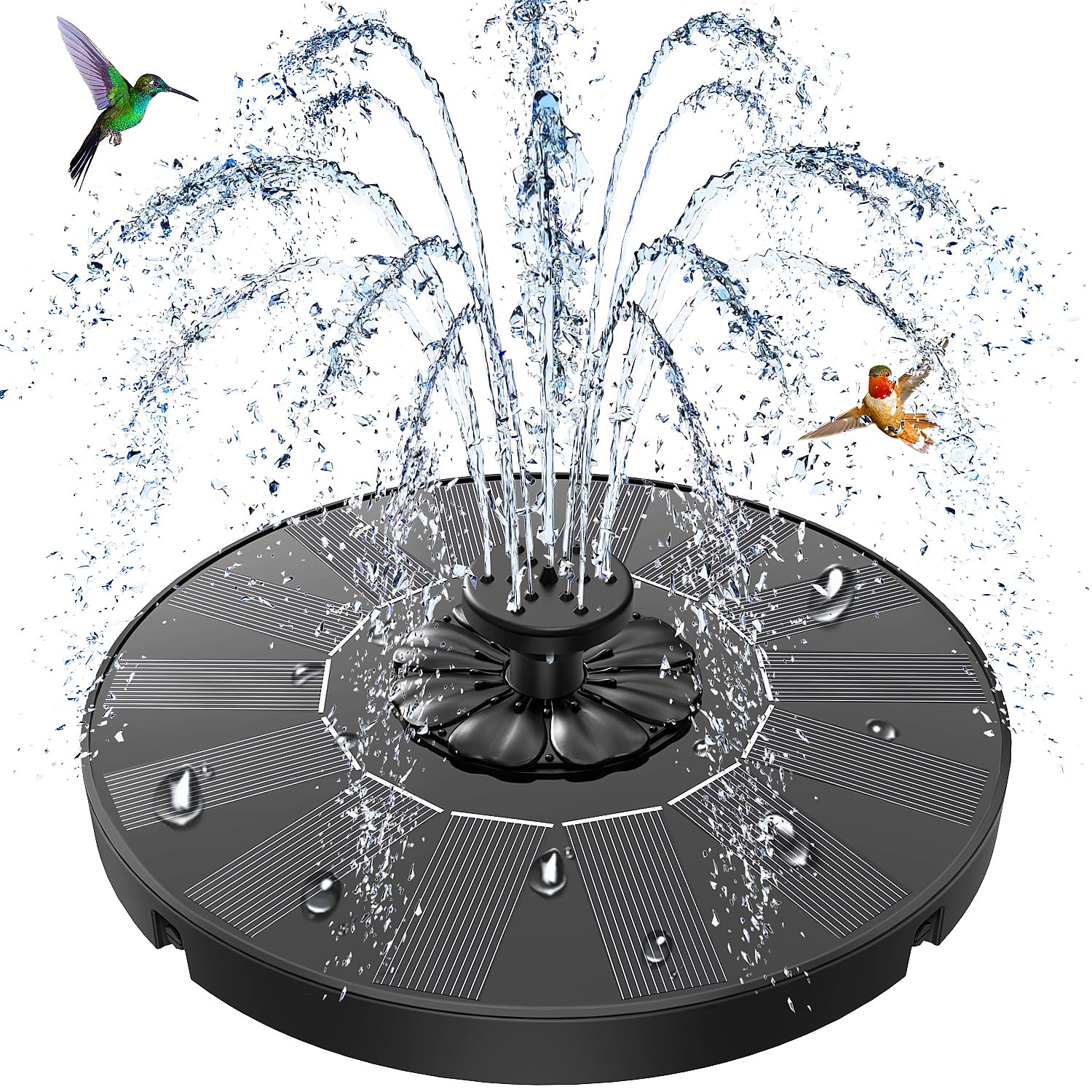 SZMP Solar Fountain upgrade assembly in a sunny garden for effortless setup.