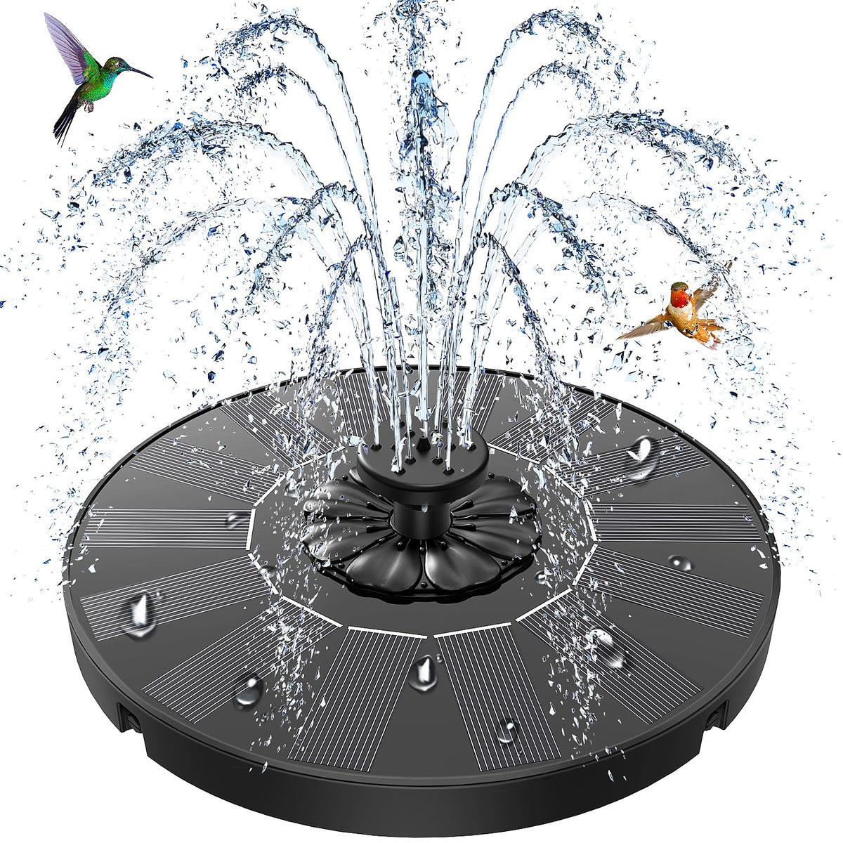 SZMP Solar Fountain upgrade assembly in a sunny garden for effortless setup.