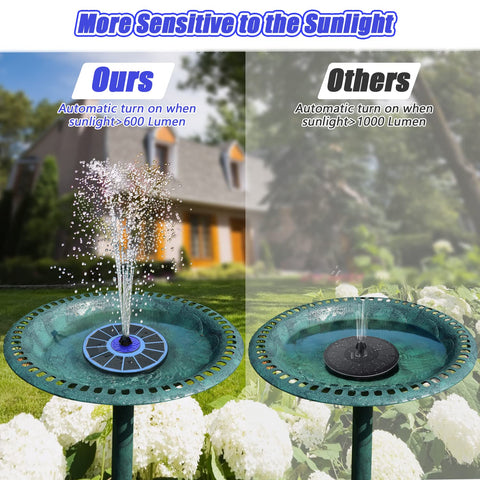 SZMP solar fountain upgrade hummingbirds-visit demonstrating garden wildlife enhancement