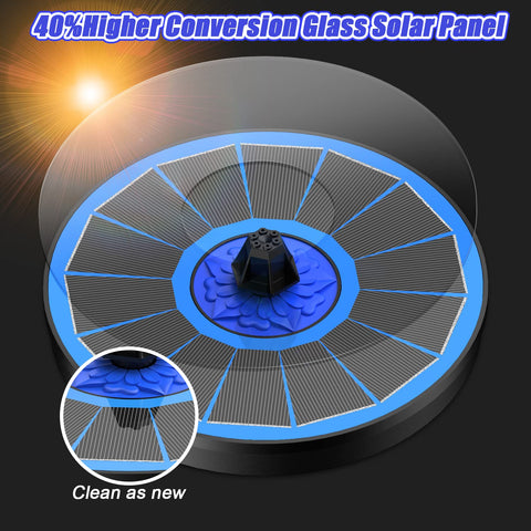 SZMP solar fountain upgrade nozzle-assembly showing 7-in-1 options for versatile spray patterns