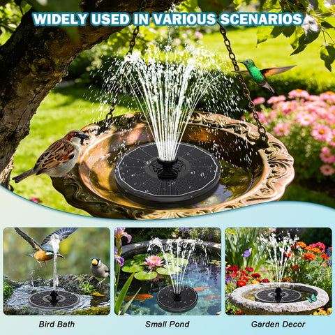 SZMP Solar Fountain water dispersion reveals lively, attractive water jets