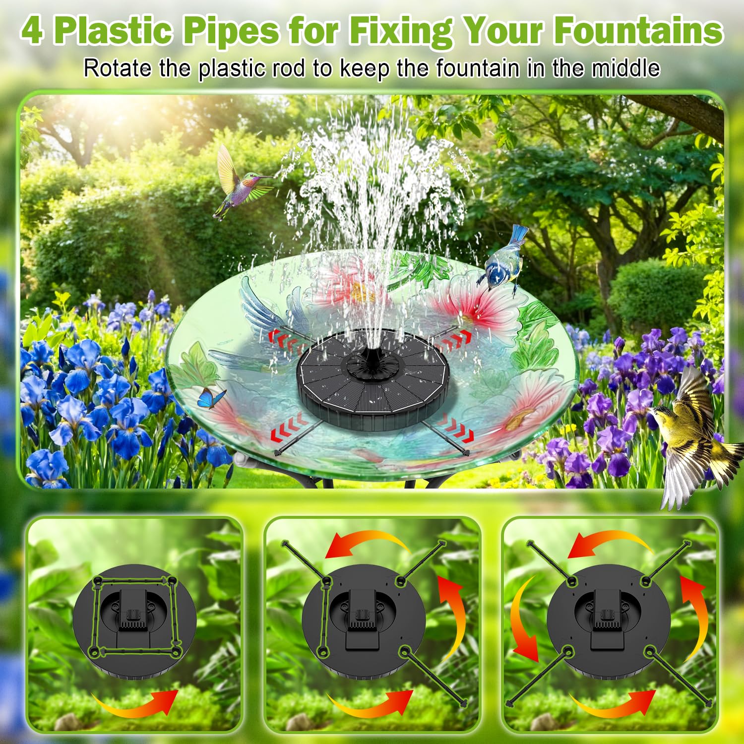 SZMP glass-panel solar fountain for durable outdoor energy.