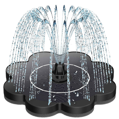 SZMP solar water fountain with flower pattern, vibrant spray for bird bath decor