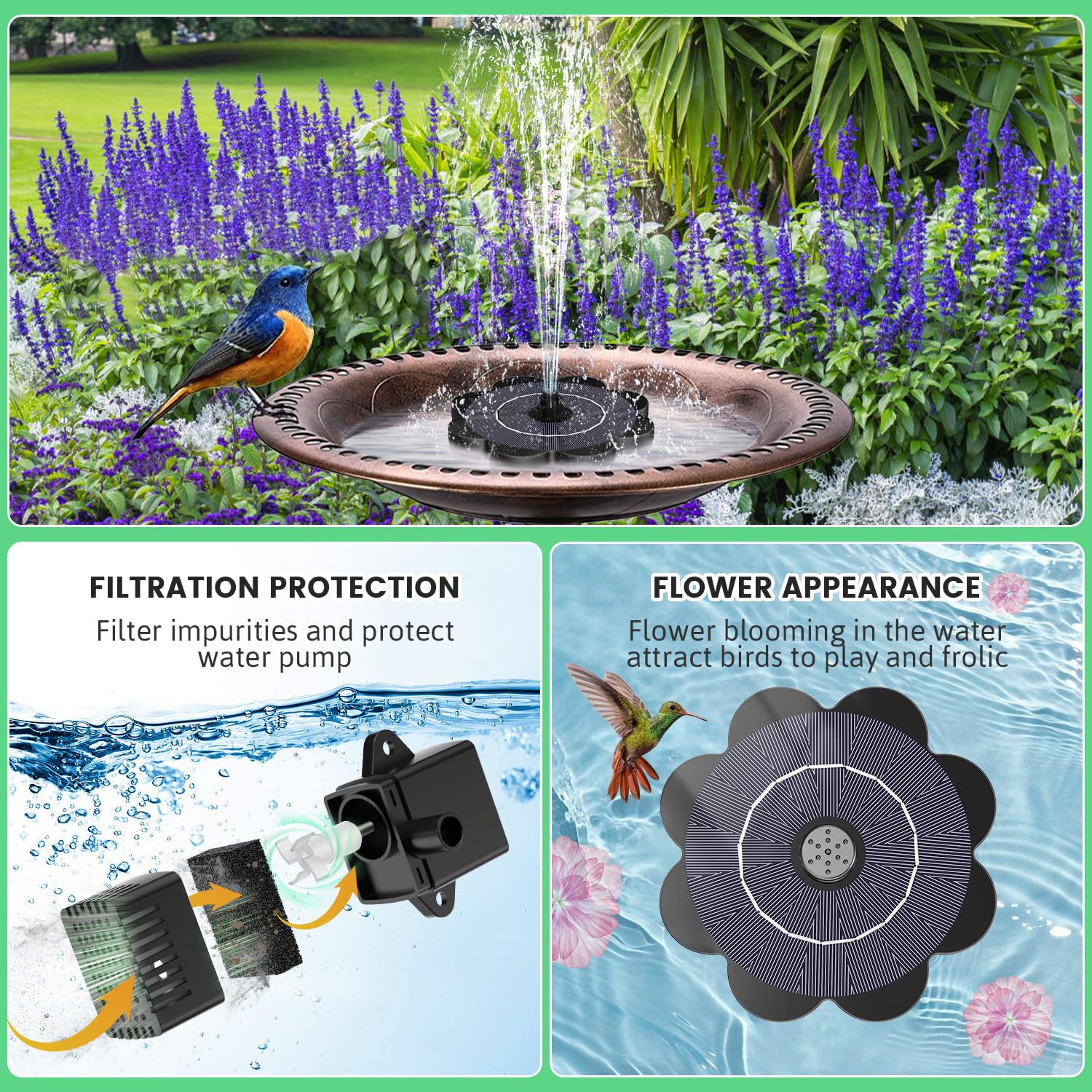 SZMP stabilizers with four plastic fixers keep fountain steady