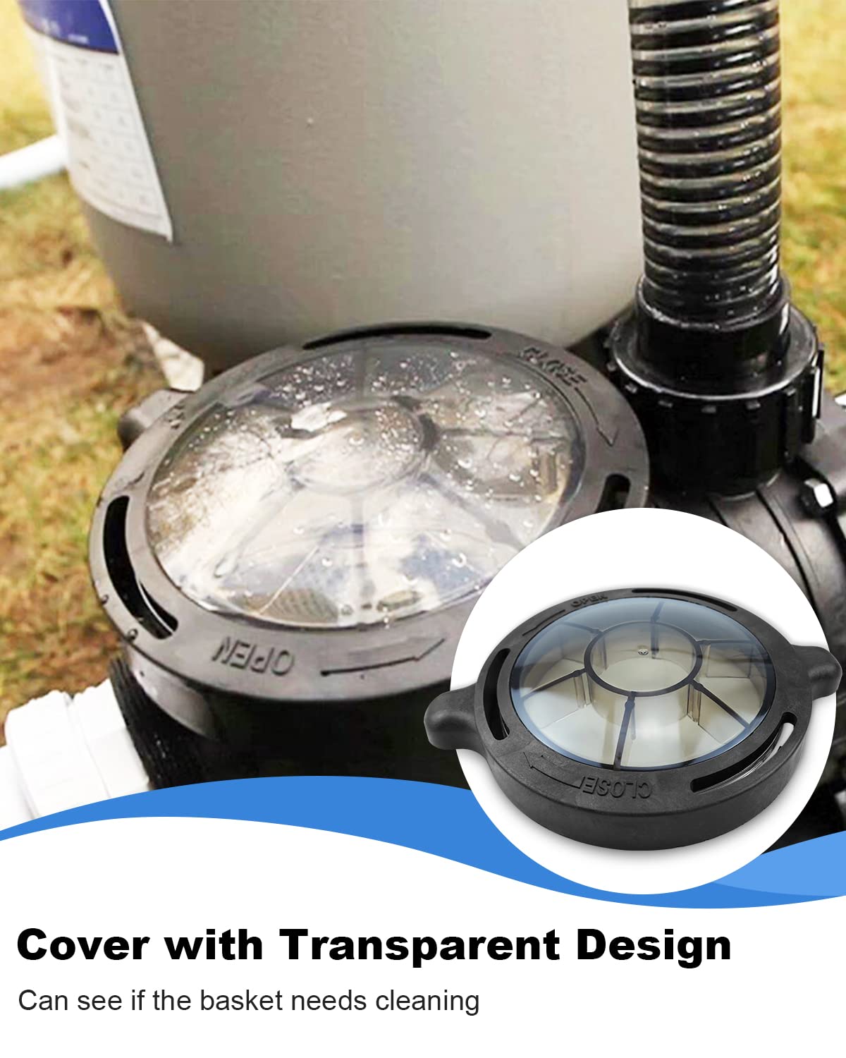 SZRKRLA pool pump lid sealed-fit showcases durable ABS for leak prevention