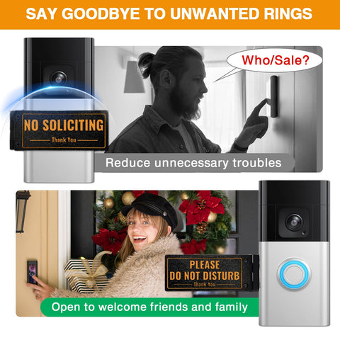 SZTGR doorbell sign reversible metal design endures weather and daily use.