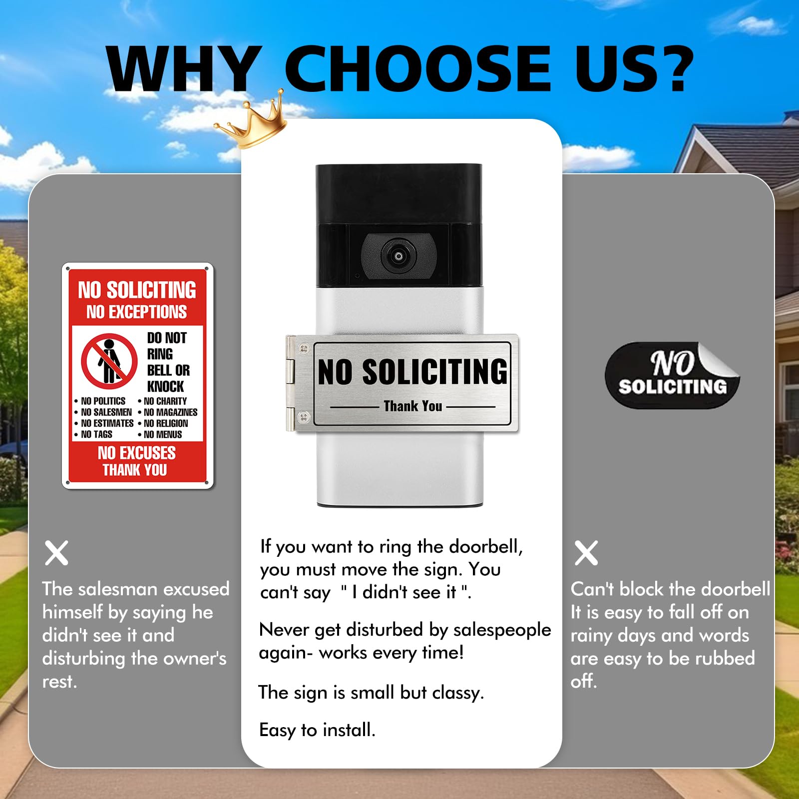 SZTGR doorbell cover in vertical mode displaying Do Not Disturb