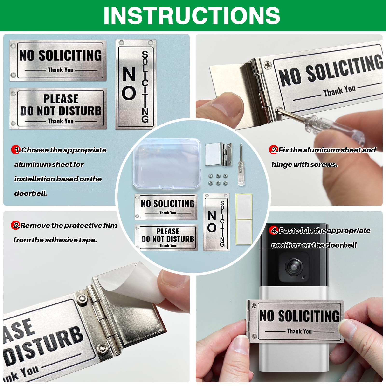 SZTGR installation kit with screwdriver and double-sided tape