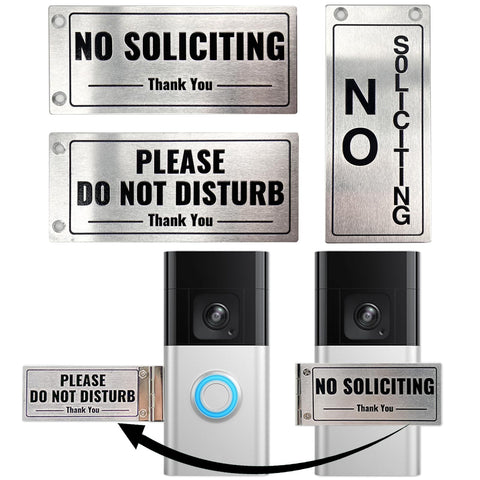 SZTGR doorbell cover with No Soliciting on the left for privacy