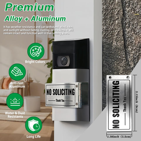 SZTGR rotating sign doorbell cover switches between No Soliciting and Do Not Disturb