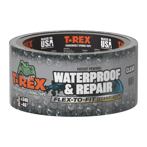 T-REX waterproof pool repair tape close-up shows clear discreet patch.
