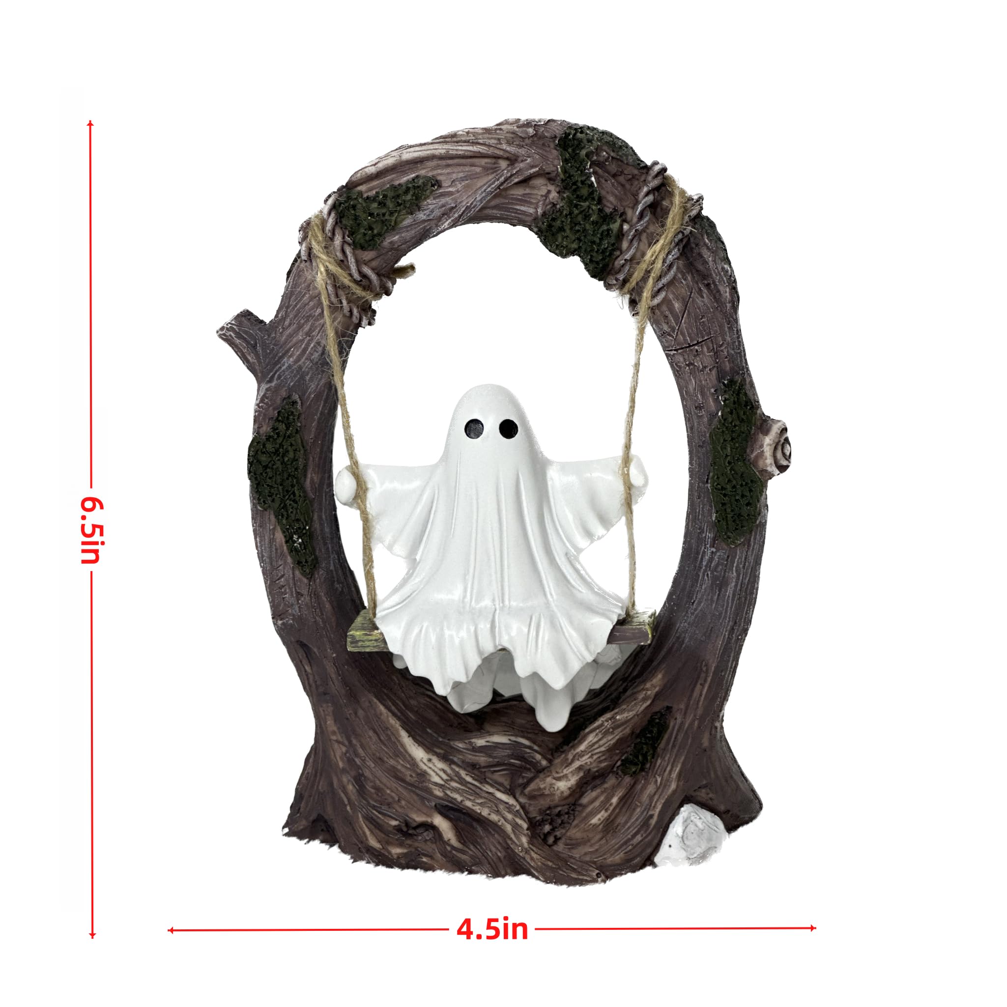 T Starlight Bright Q ghost figurine on desk adds gothic whimsy to your workspace.