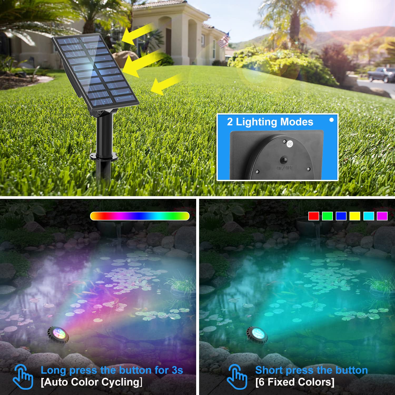 T-SUN fountain light with 120-degree head brightening water features