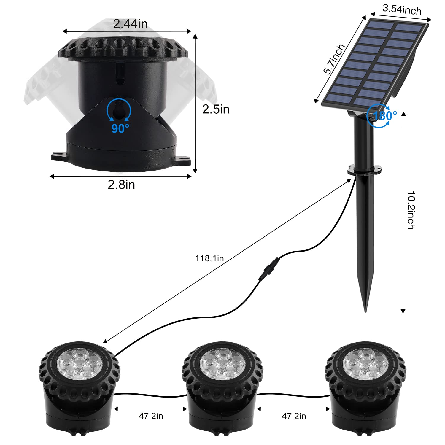 T-SUN IP68 waterproof design for reliable underwater use and outdoor setup
