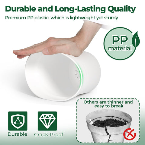 T4U 6-inch pot drainage holes closeup illustrate airflow and moisture control.