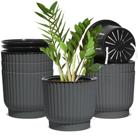 T4U 6 inch self-watering pot with water reservoir for easy indoor plant care