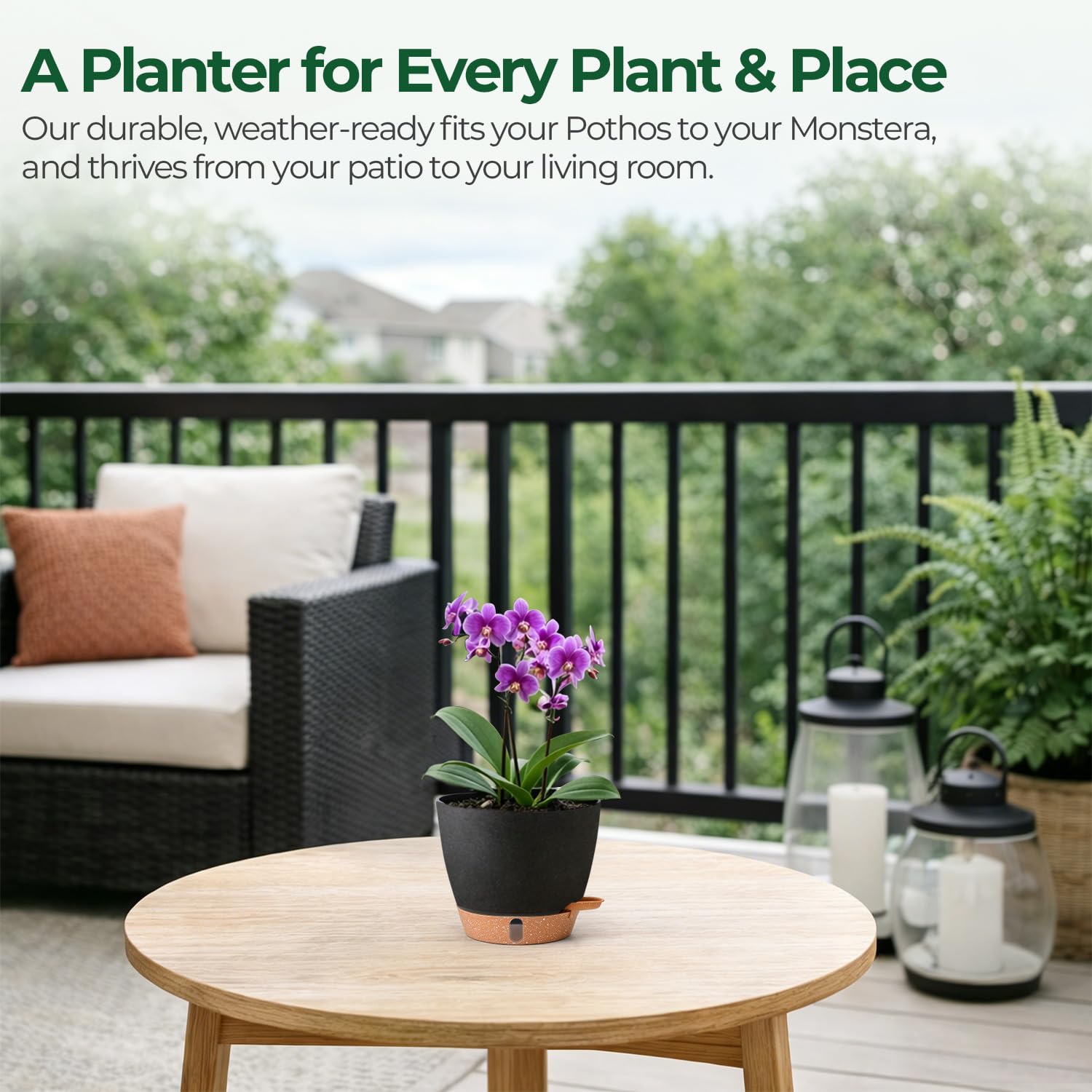 T4U 6-inch pot suitable for indoor and outdoor use year-round.