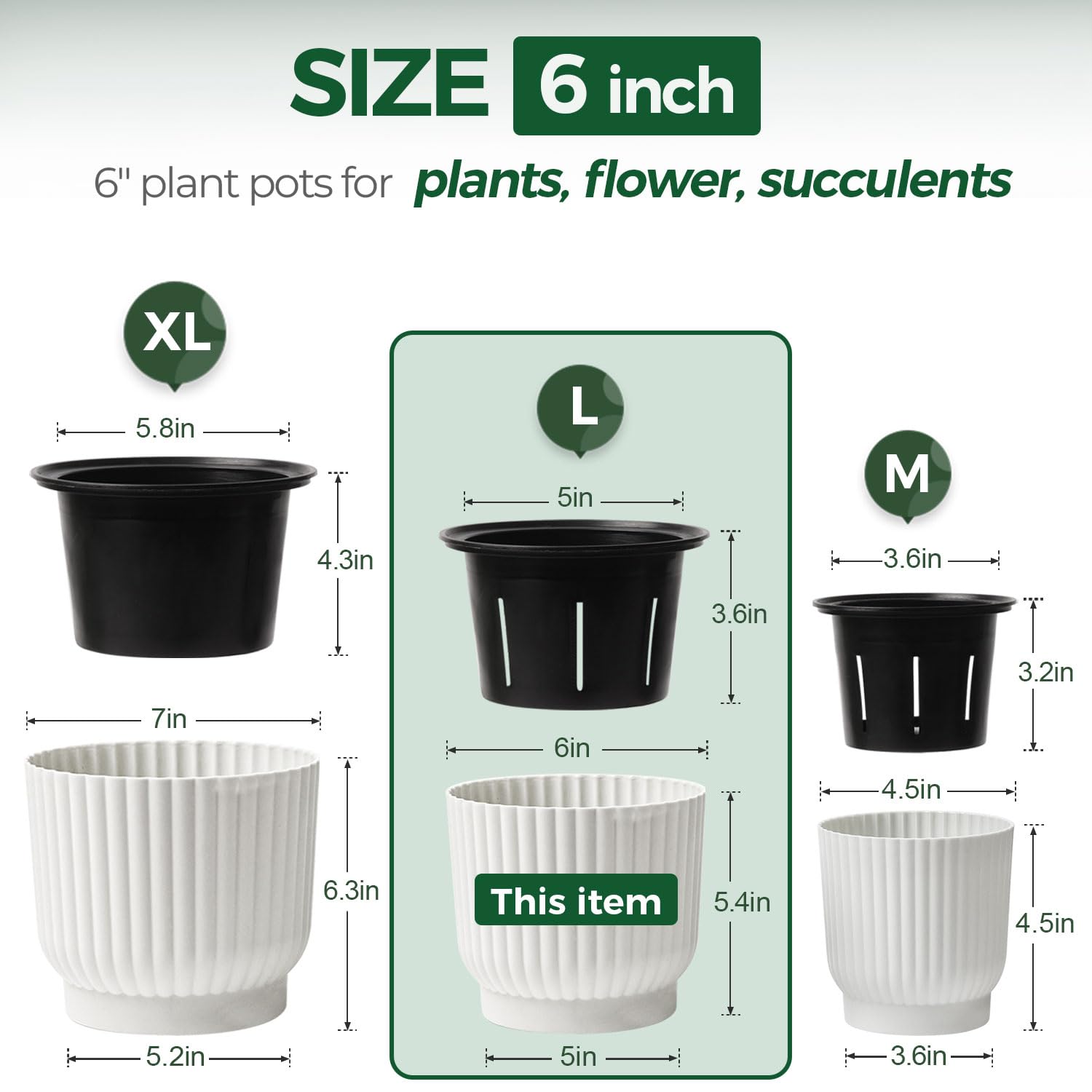 T4U 6-inch self-watering pot side view, blends with modern interiors.