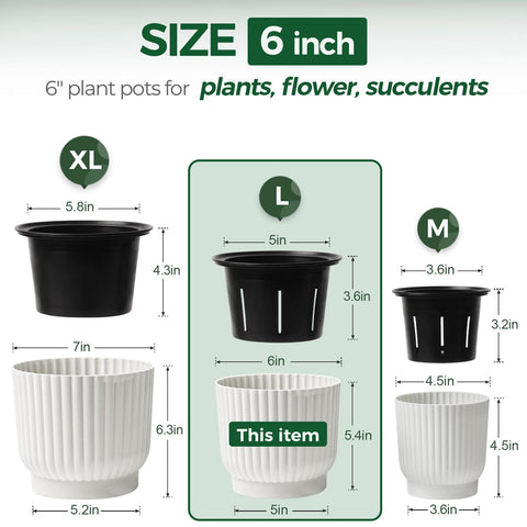 T4U 6-inch self-watering pot side view, blends with modern interiors.