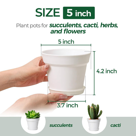Durable lightweight plastic pot by T4U designed for easy handling and exterior use