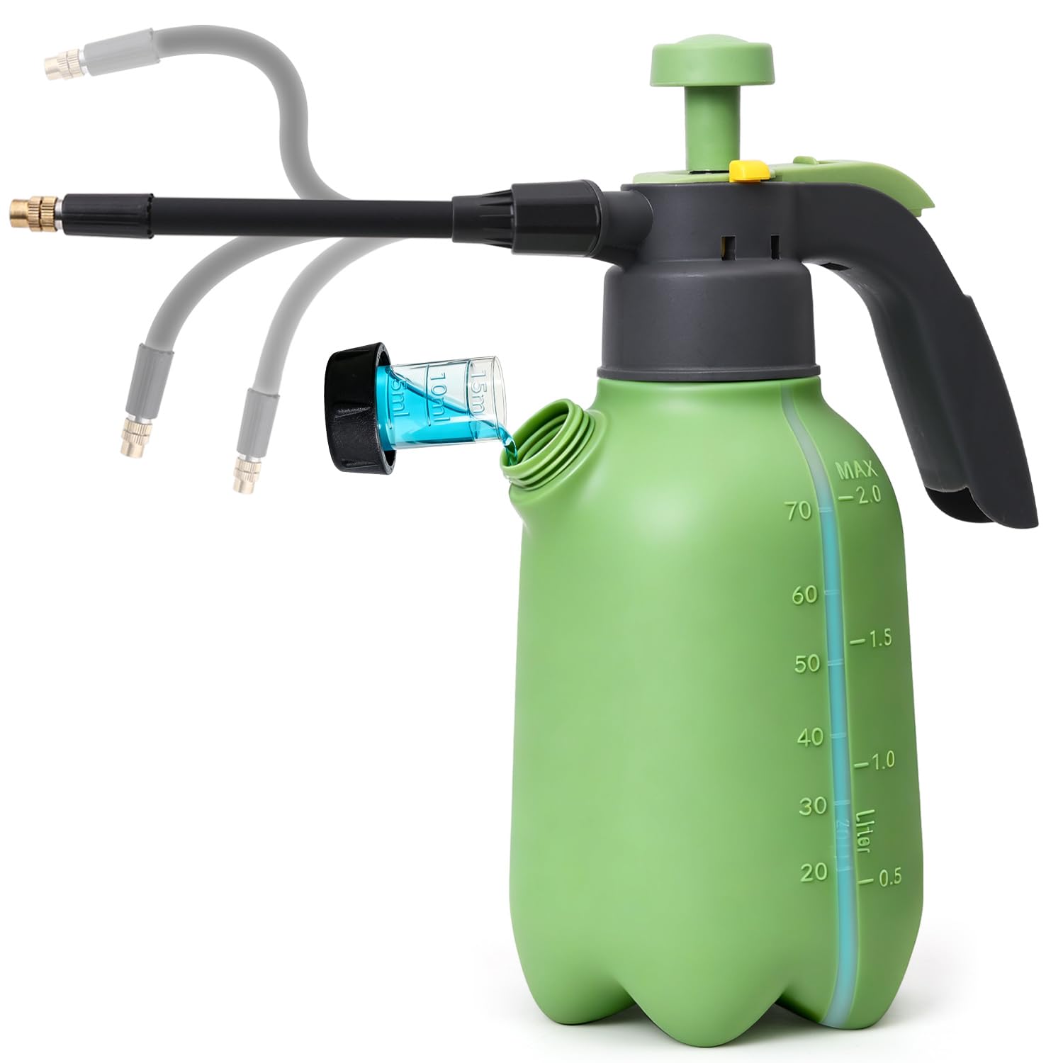 T4U half-gallon sprayer with flexible nozzle reaching tight spots for precise applications
