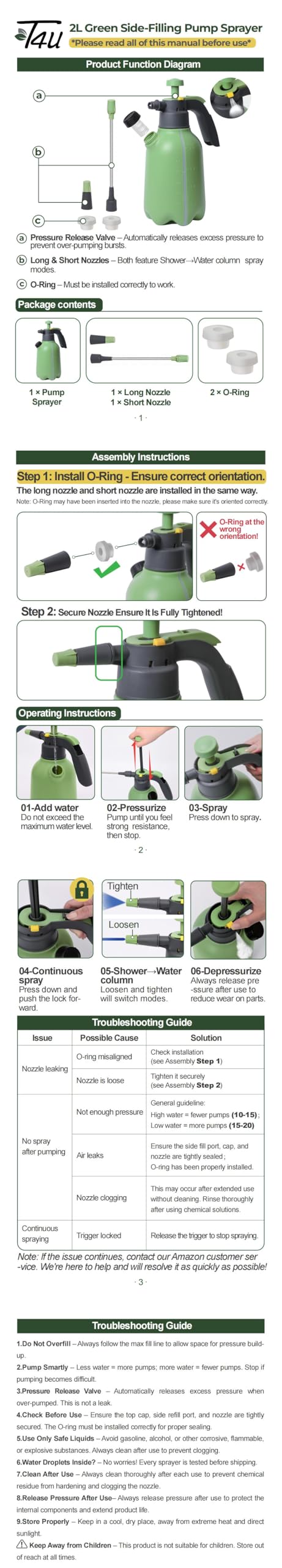 Half-gallon capacity of the T4U sprayer for small to medium tasks