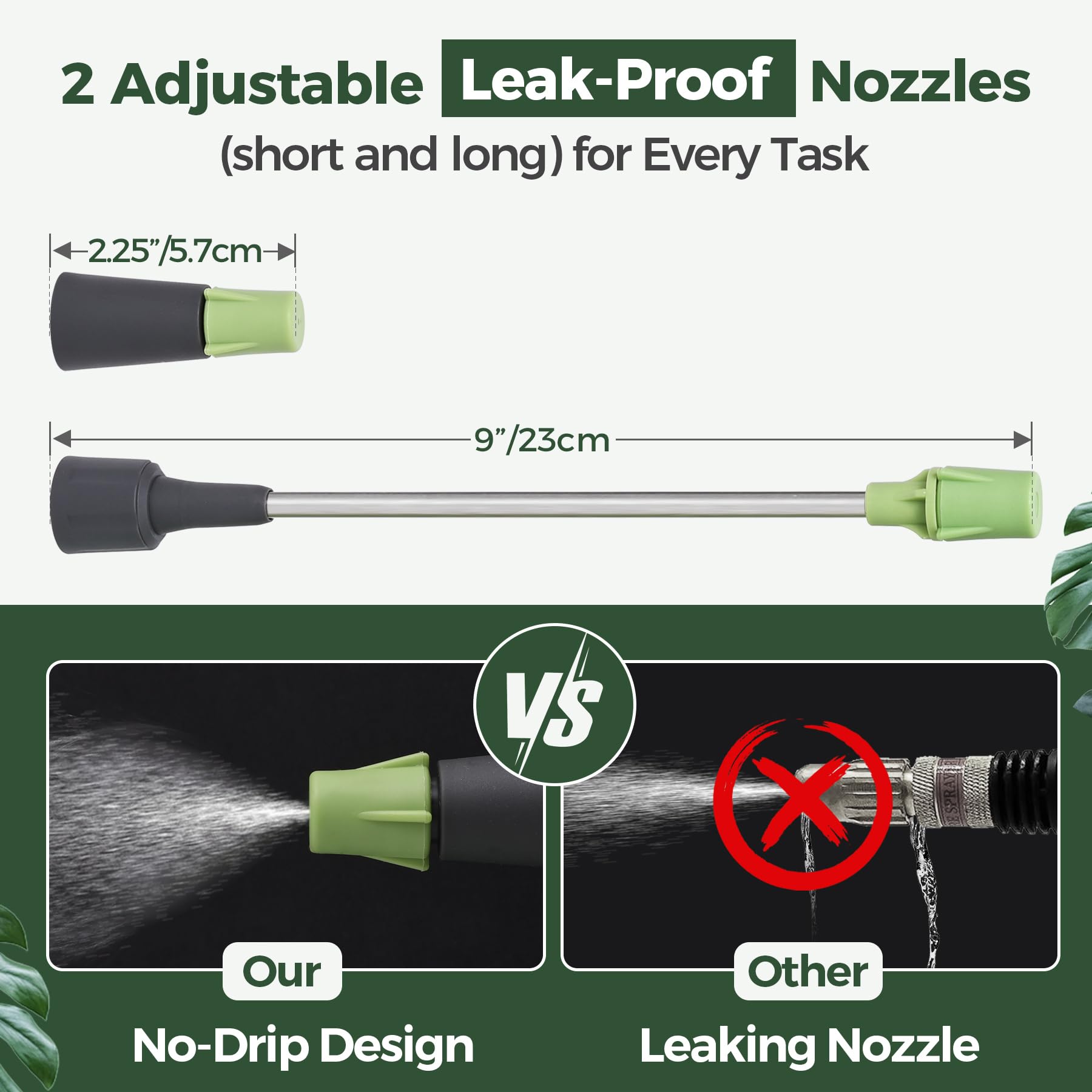 Leak-proof nozzle on the T4U sprayer keeps spraying clean